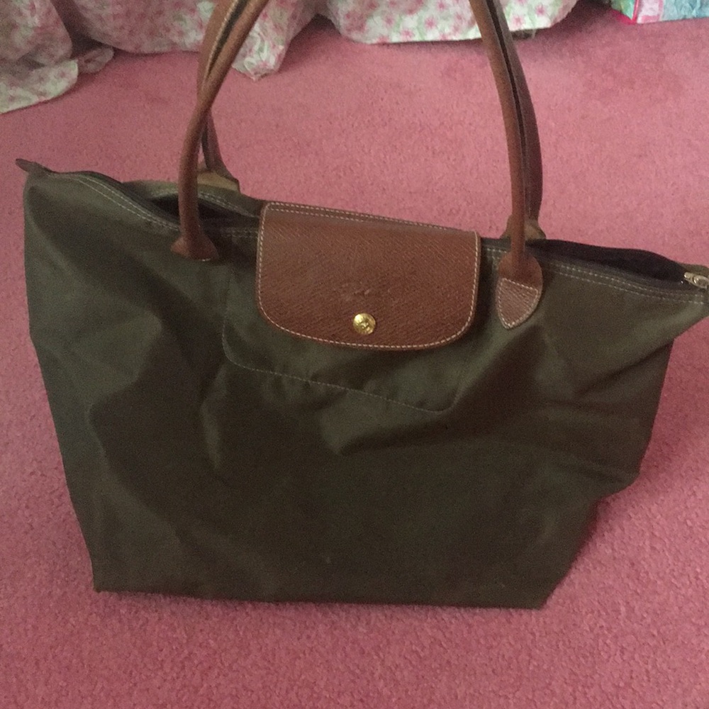 Longchamp- Olive green large sized tote